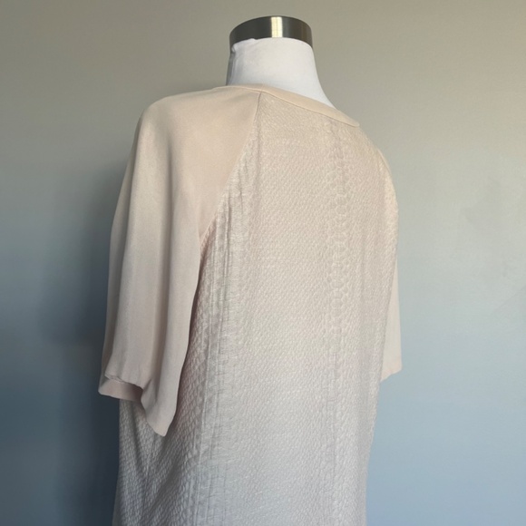 Vince Textured Phyton Pattern Cocktail Blush Pink Blouse Casual Top T-Shirt - Picture 7 of 14